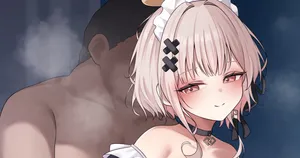 [あまみだれ] メイド衣装kkrちゃんとえっち（射精前、射精中、射精後差分3枚）