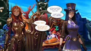 Leona & Caitlyn - A League of Legends comic (AI generated)