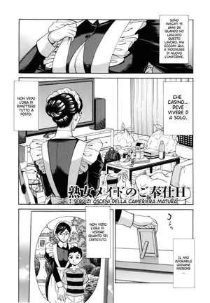 [Makibe Kataru] Jukujo Maid-san no Gohoushi H (Inetsu no Oyako) | I servizi osceni della cameriera matura [Italian] [hentaiflash.net]