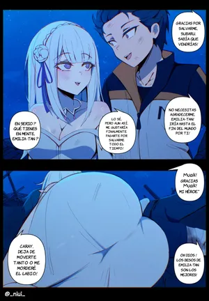 [Niui] Emilia-tan x Subaru (Re׃Zero kara Hajimeru Isekai Seikatsu) [Spanish] [JFairy Traslate]