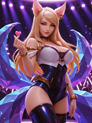 [AI Generated]LOL-KDA阿狸，卡莎-偶像歌手阿狸-蕾欧娜-兔司令好运姐