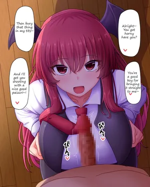 [Fusu] Muramura wo tsutaeru to oppai de nuite kureru Koakuma-san | If you tell Koakuma-san how horny you are she'll milk you with her boobs (Touhou Project) [English]